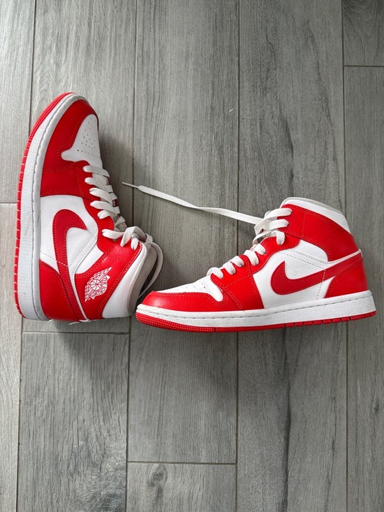 Nike Shoes - Nike Air Jordan 1 Mid - Red & White Sneakers